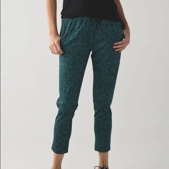 Lululemon Jet Crop (Slim) Luxtreme Forage Teal Sz 10 - Picture 3 of 11